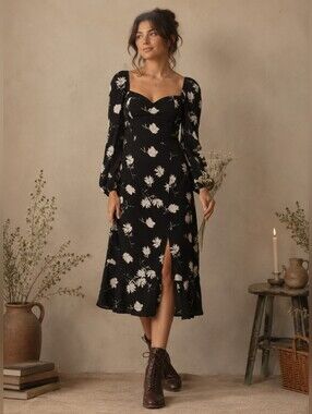 NWT BOG Collective Dress Size S Floral Band Of Gypsies Country Prairie Feminine